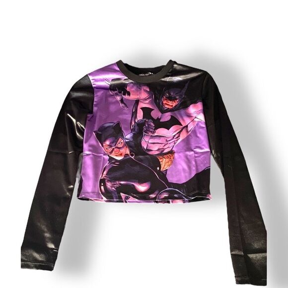 Dolls Kill x DC Comics Batman Catwomen Partners in Crime Long Sleeve Satin Top - Picture 5 of 8